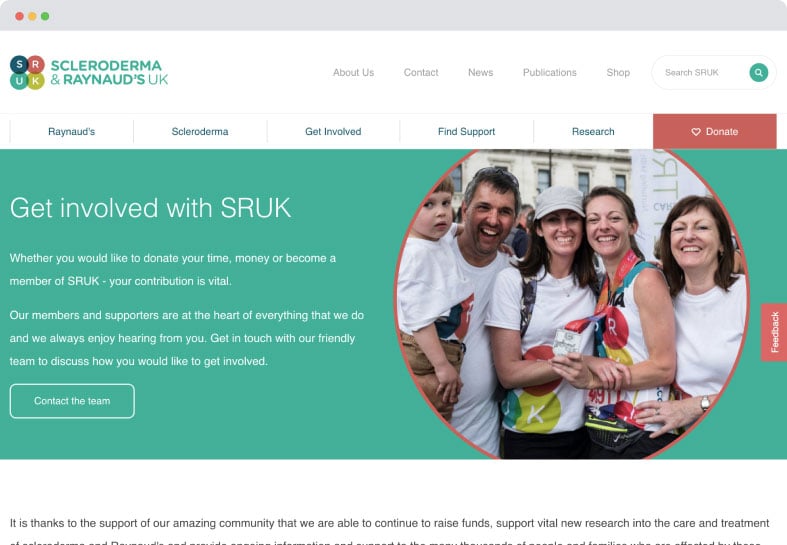 Scleroderma & Raynaud's UK website screenshot